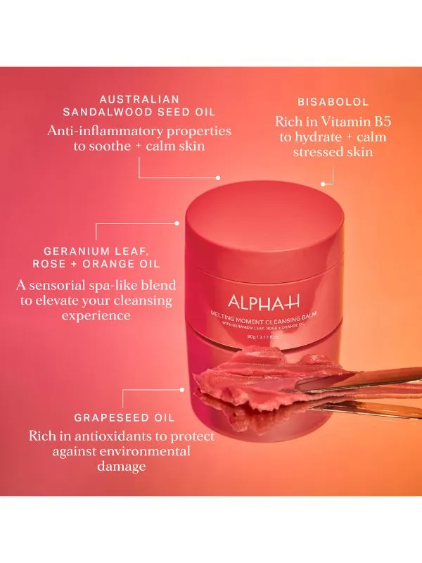 Alpha-H Melting Moment Cleansing Balm with Geranium Leaf Rose and Orange Oil Limited Edition