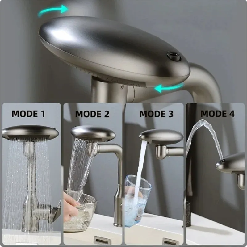 AquaFlow Pro 4-Mode Waterfall Basin Faucet