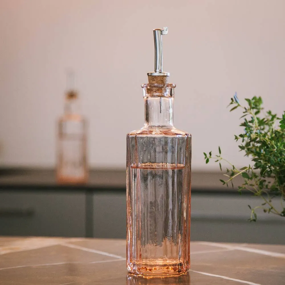 Blush Pink Oil Bottle Recycled glass