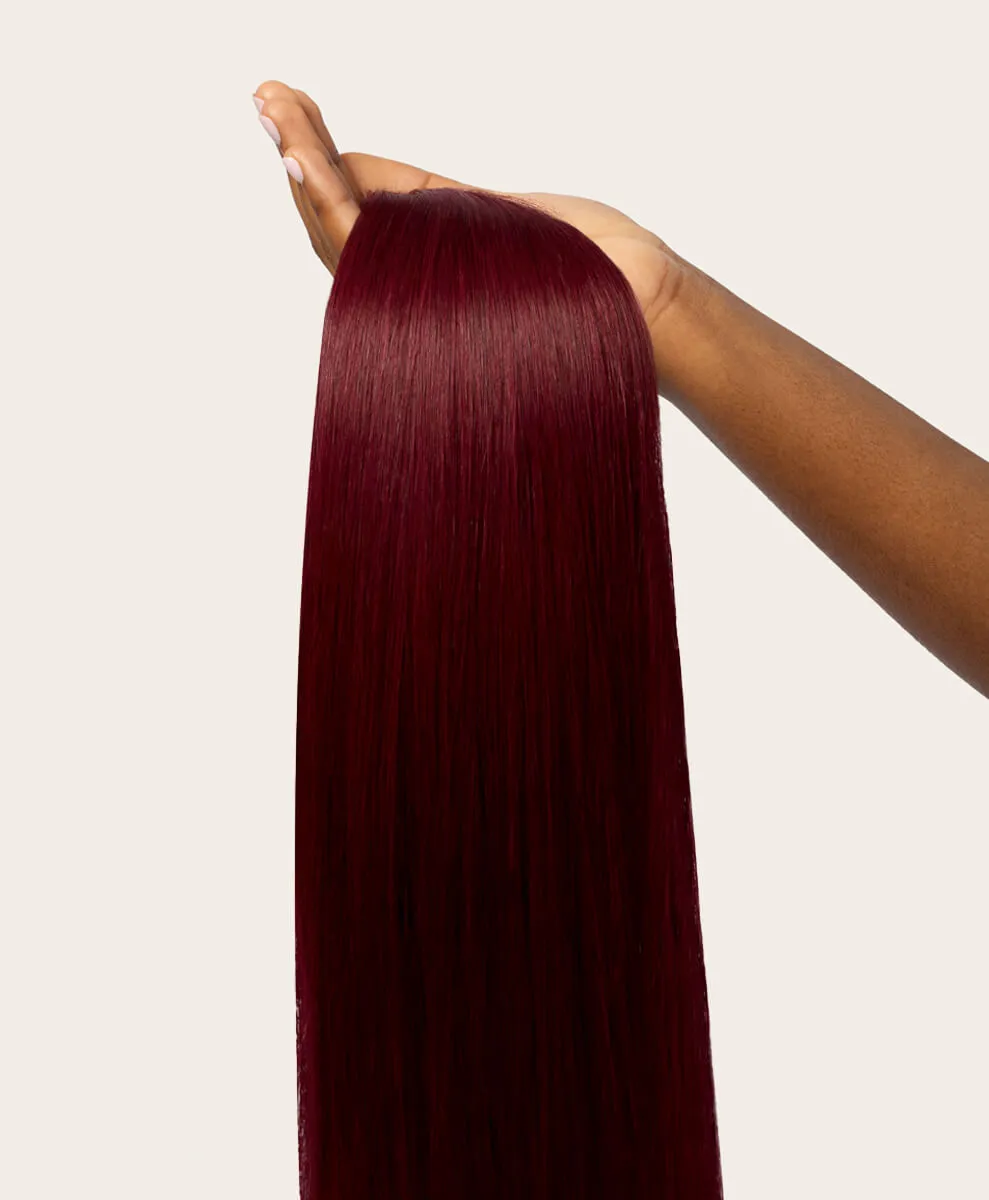 Cherry Red, 12" Seamless Clip-In Hair Extensions, #530 | 140g