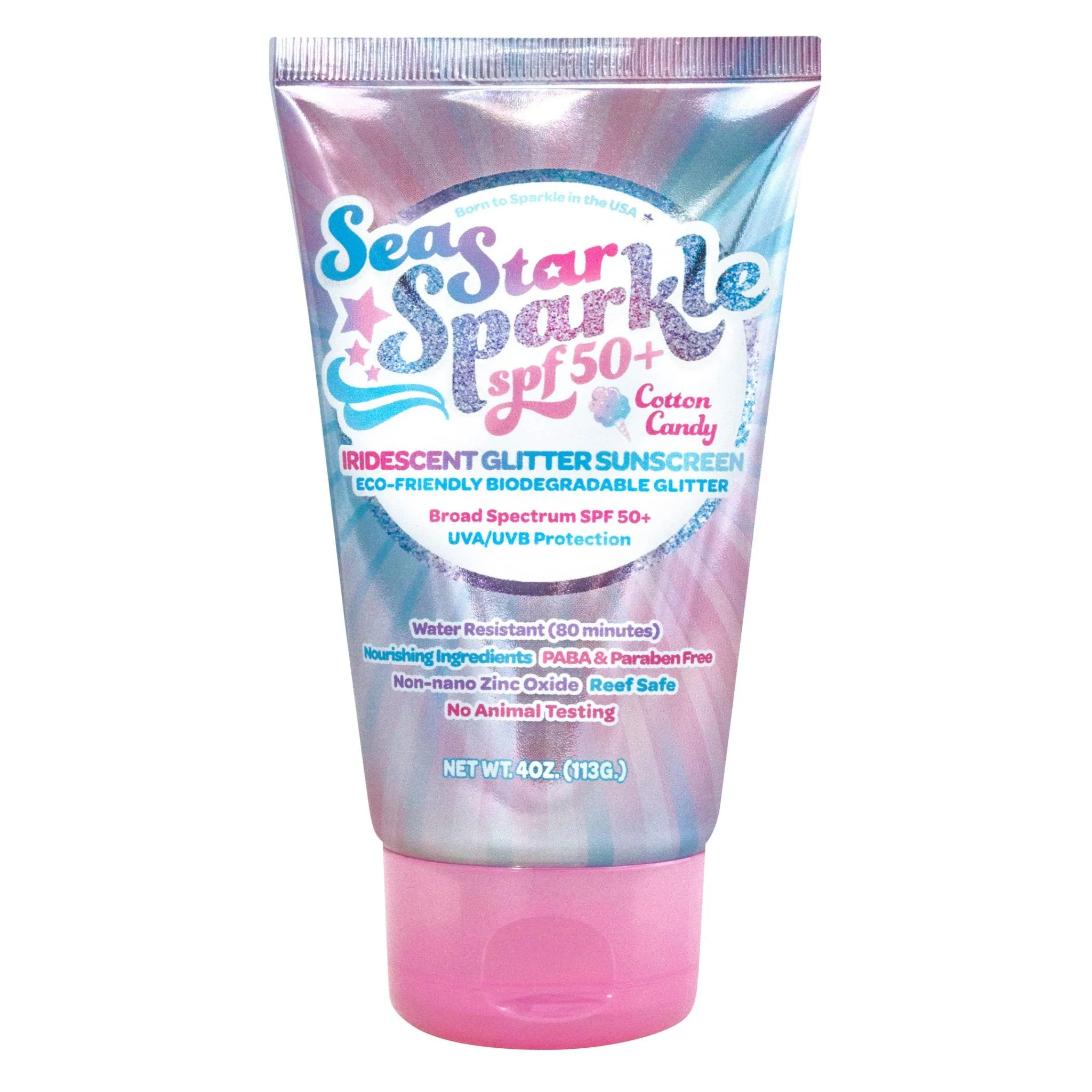 Cotton Candy | Glitter Sunscreen | Iridescent | SPF50  | 4 oz.