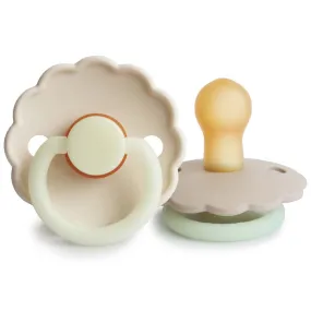 FRIGG DAISY NIGHT PACIFIER 2 PACK | CREAM/CROISSANT