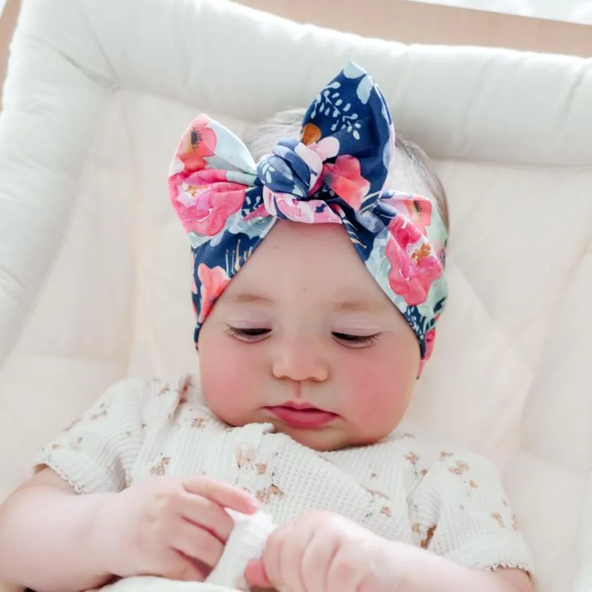 Poppy Navy Bow Knot Headband