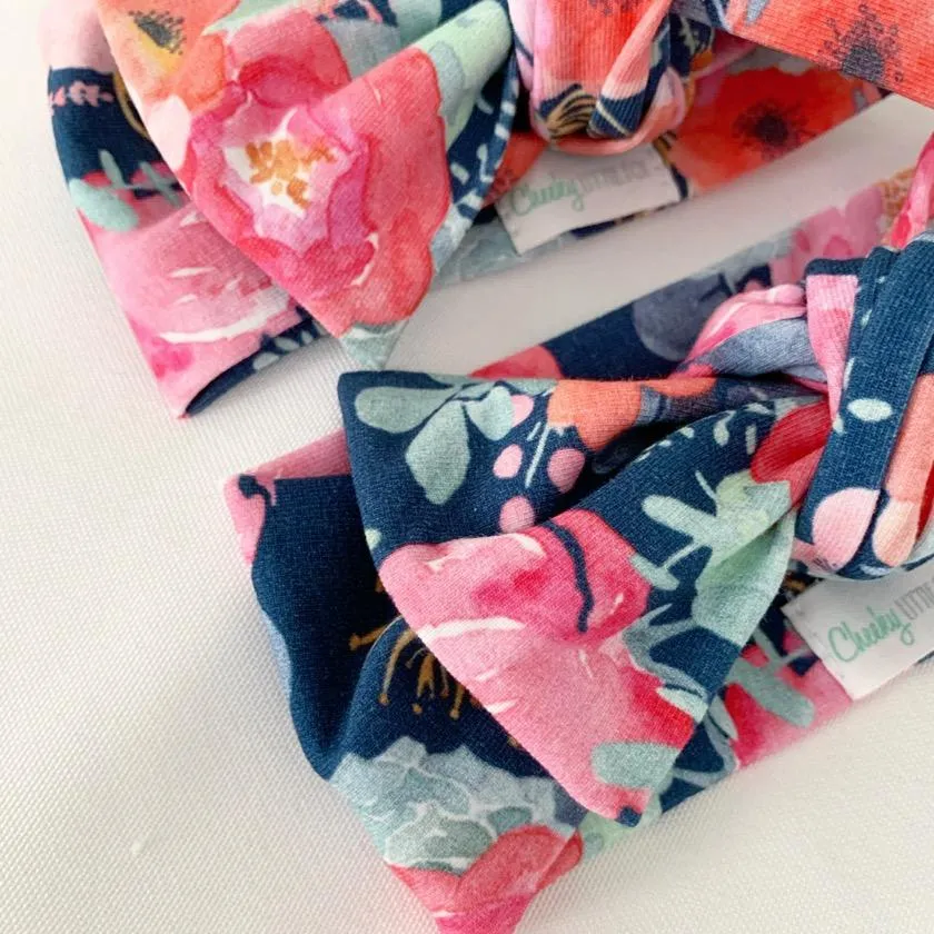 Poppy Navy Bow Knot Headband