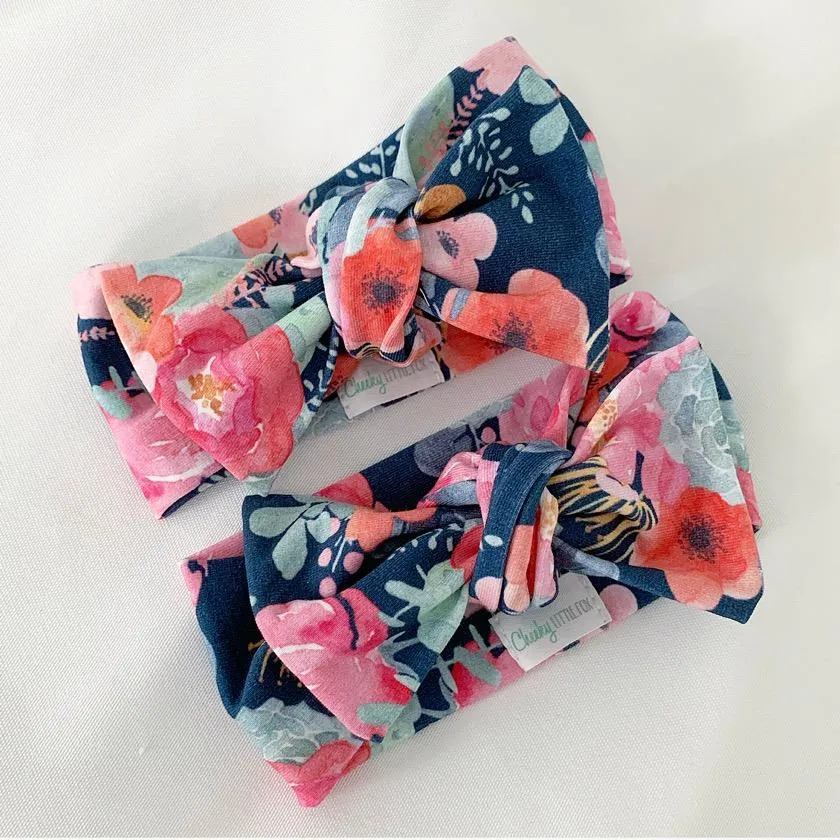 Poppy Navy Bow Knot Headband