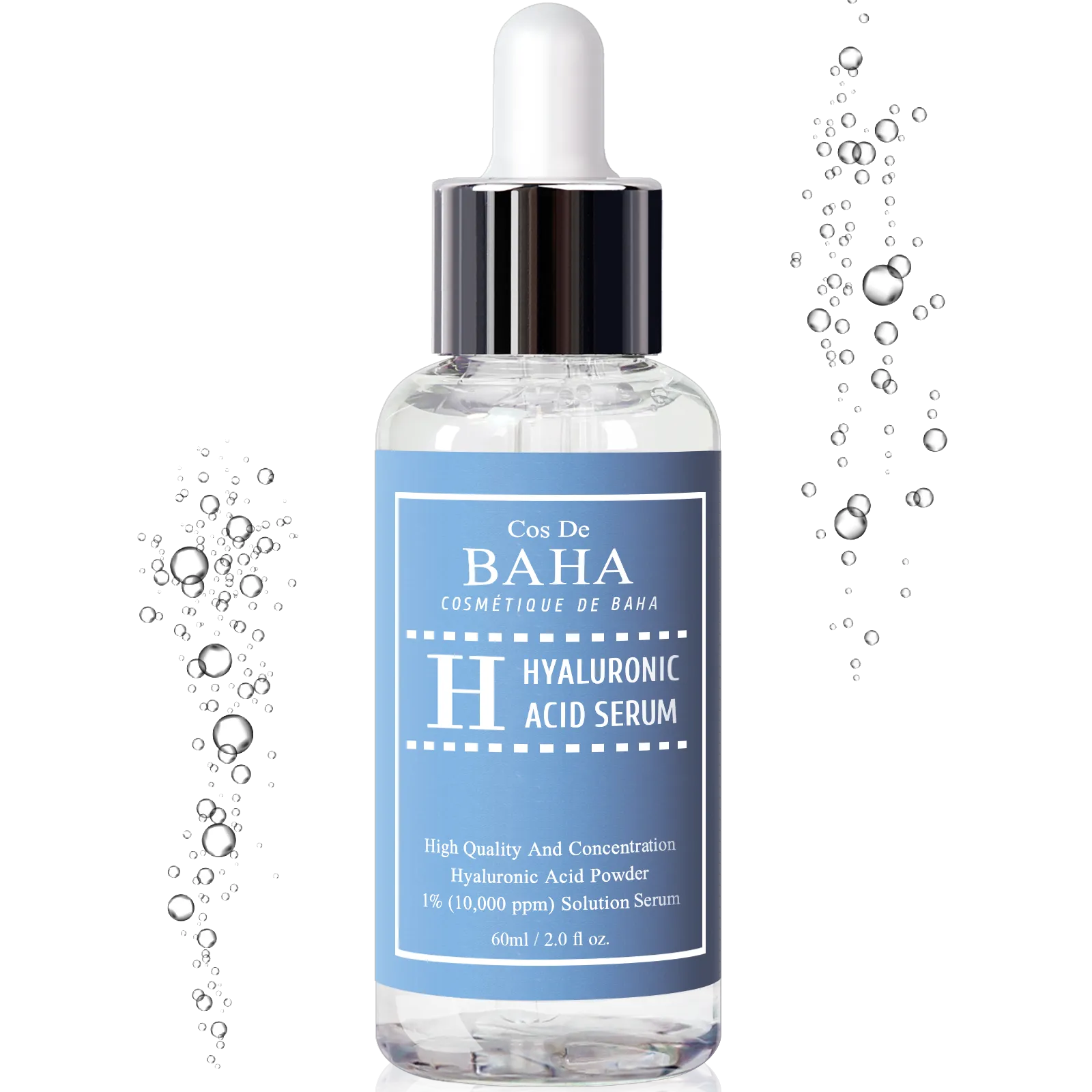 Pure Hyaluronic Acid 1% Powder Solution Serum 10000ppm - Intense Hydration   Visibly Plumped Skin