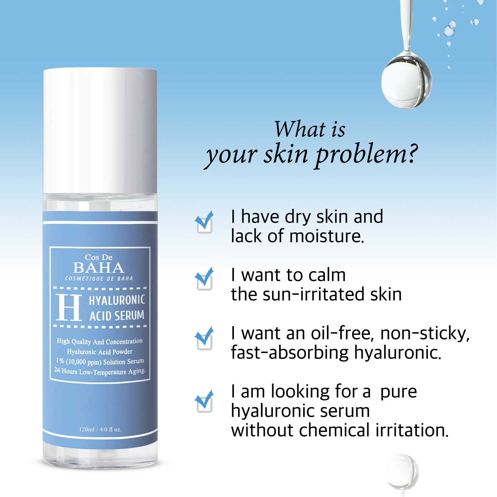 Pure Hyaluronic Acid 1% Powder Solution Serum 10000ppm - Intense Hydration   Visibly Plumped Skin