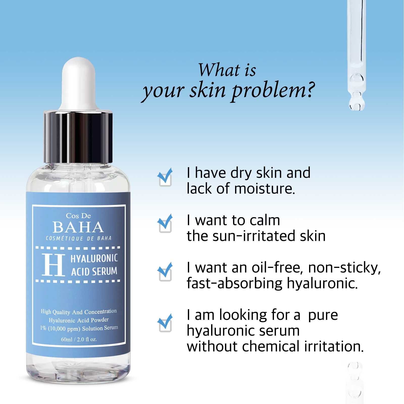 Pure Hyaluronic Acid 1% Powder Solution Serum 10000ppm - Intense Hydration   Visibly Plumped Skin