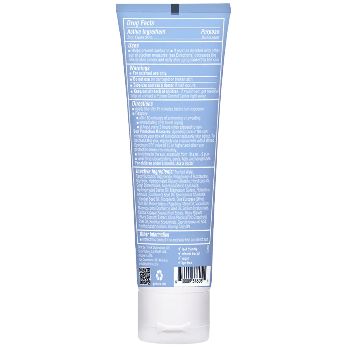 Thinksport Clear Zinc Sunscreen SPF 30