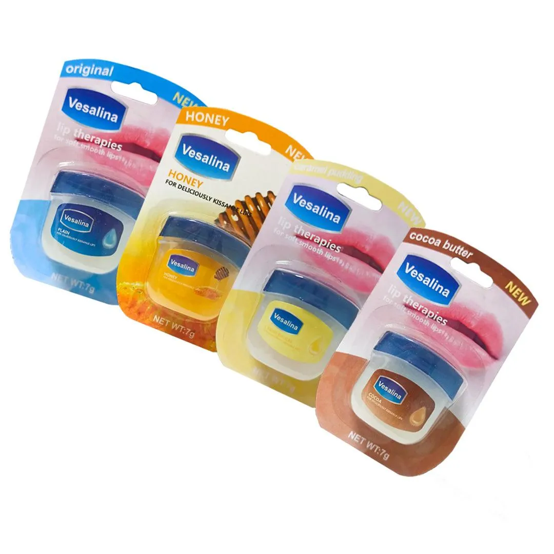 Vesalina Lip Balm For Soft & Smooth Lips - 4 Flavors × 7g